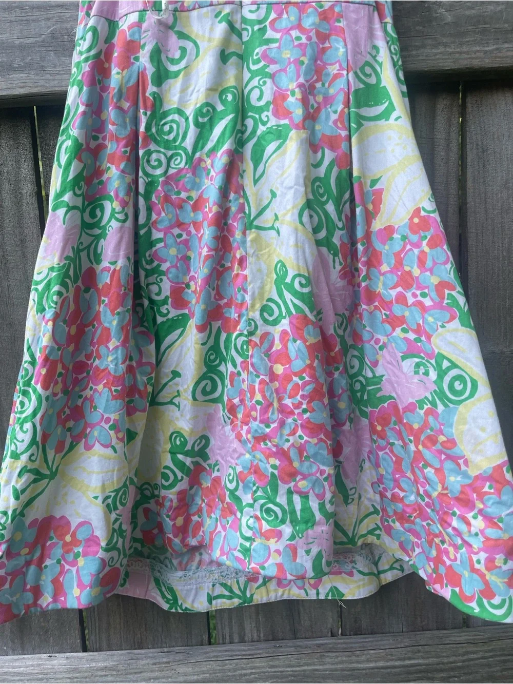 Lilly Pulitzer Strapless Floral Sundress in Pink, Green & White Sz 6 Tailored - Picture 7 of 8